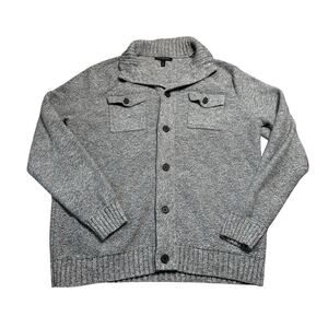 Banana Republic men’s button up Gray Cardigan sweater size XL Cotton/Wool Blend
